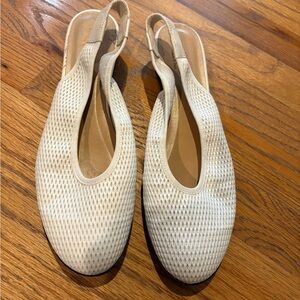 Sesto Meucci Bona White Slingback Flats